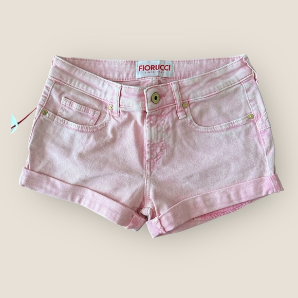 Fiorucci | Pink Denim Cuffed Shorts | Size 27 | NWT - Picture 4 of 10
